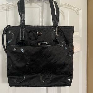 Black coach sequin purse